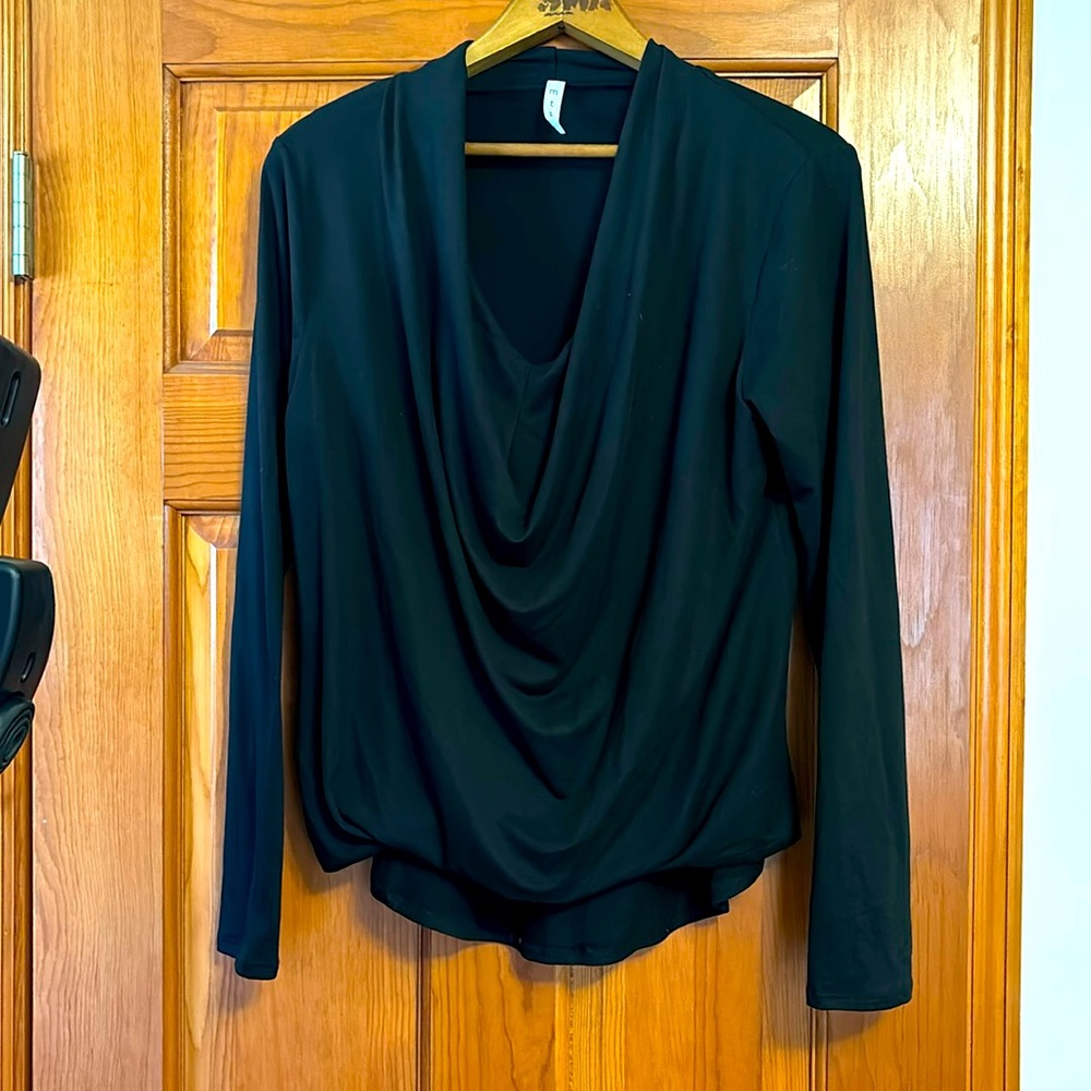 MTS black cowlneck top